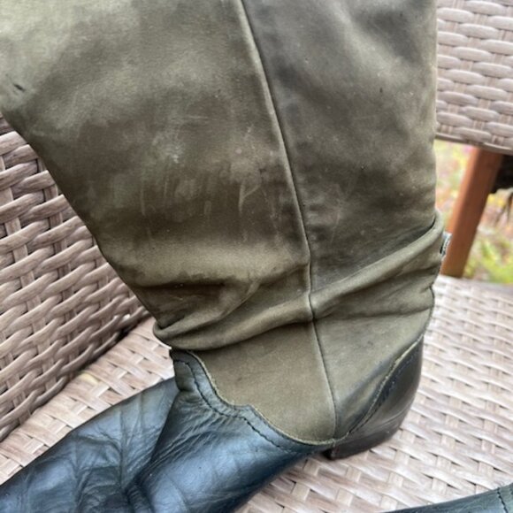 Vintage Santana Canada Women's Heeled Boots - Olive Green - Picture 9 of 14